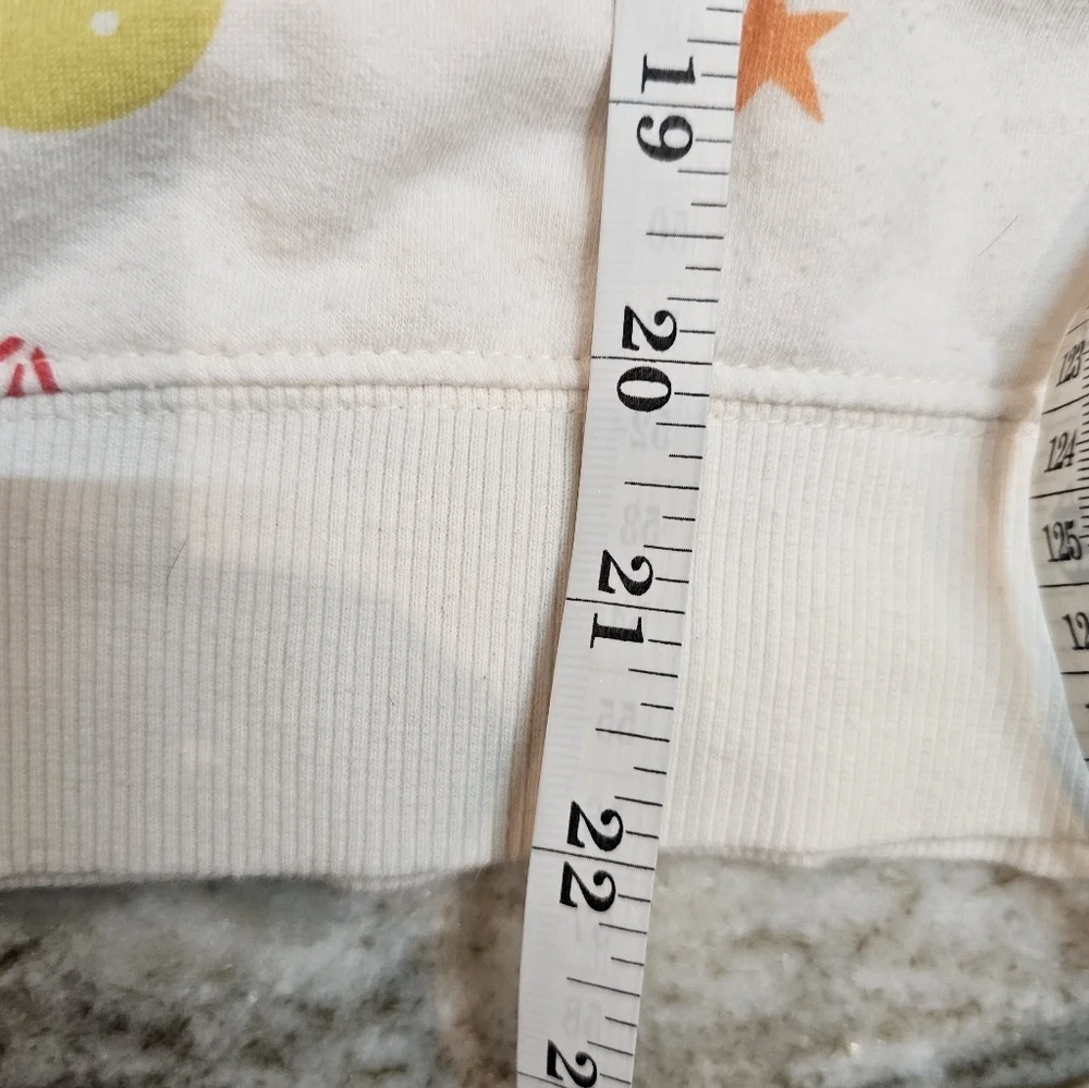 Old Navy Kids XL 14–16 Sweatshirt Mock Neck Cream Heart Star Print Pullover